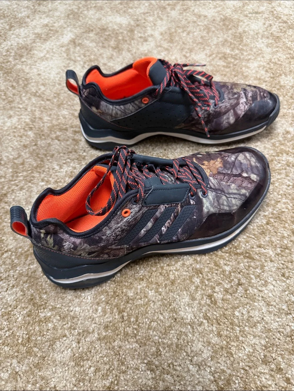 adidas Men's Camouflage Trail Sneakers with Orange Accents